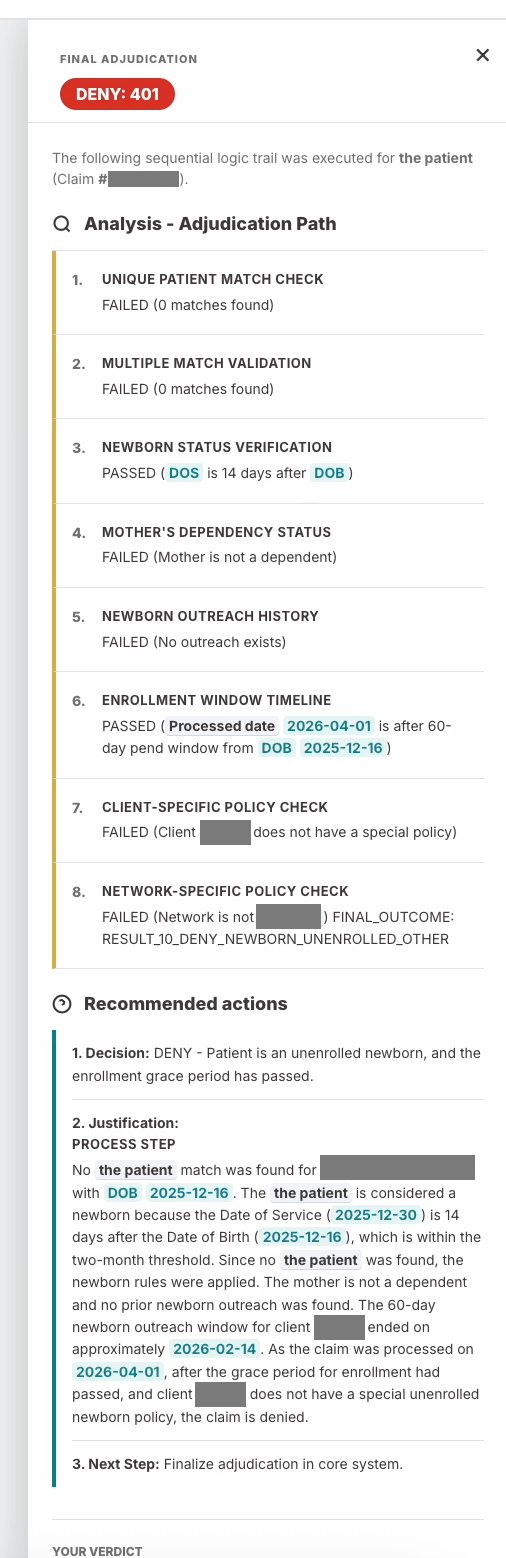 Engineering second iteration: sequential logic trail still leading with claim-level DENY