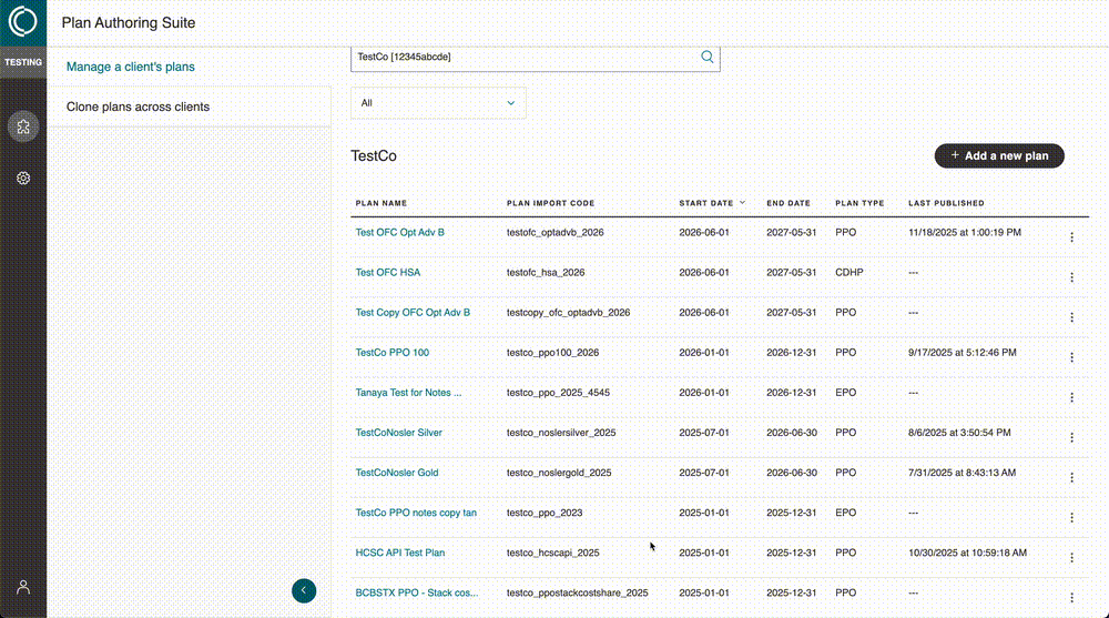 PAS tool demonstration showing plan creation workflow